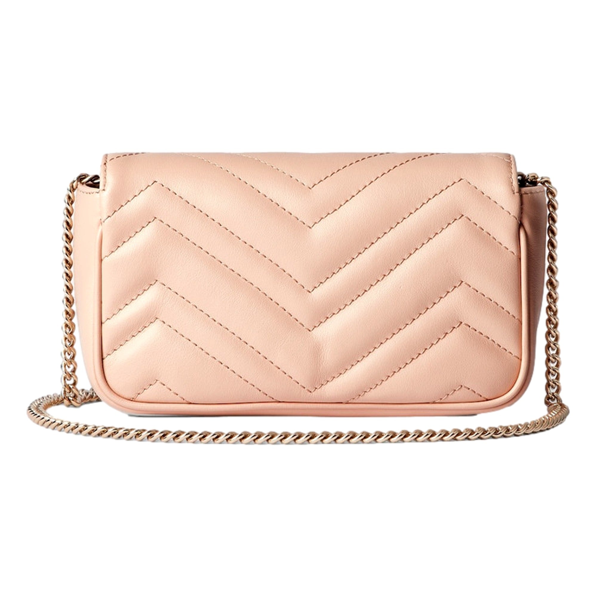 Gucci GG Marmont Super Mini Crossbody Bag in Light Beige Pink -   Shop Bags LLC