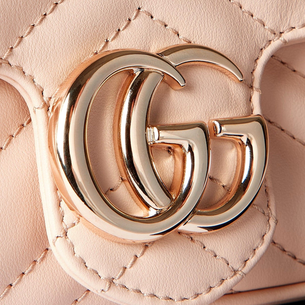 Gucci GG Marmont Super Mini Matelasse Crossbody Bag Light Beige Pink -   Shop Bags LLC