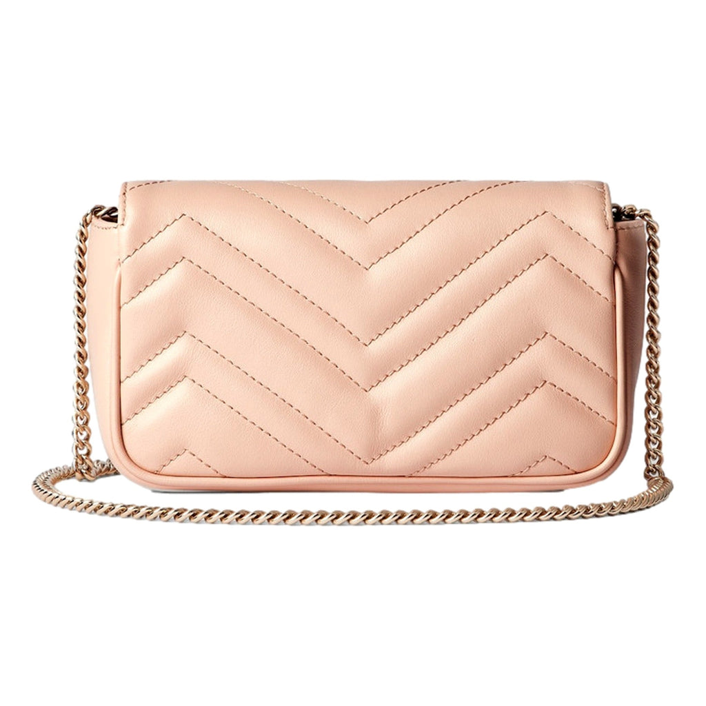 Gucci GG Marmont Super Mini Matelasse Crossbody Bag Light Beige Pink -   Shop Bags LLC