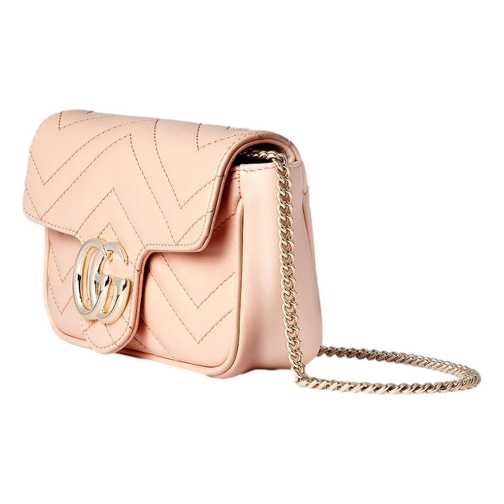 Gucci GG Marmont Super Mini Matelasse Crossbody Bag Light Beige Pink -   Shop Bags LLC