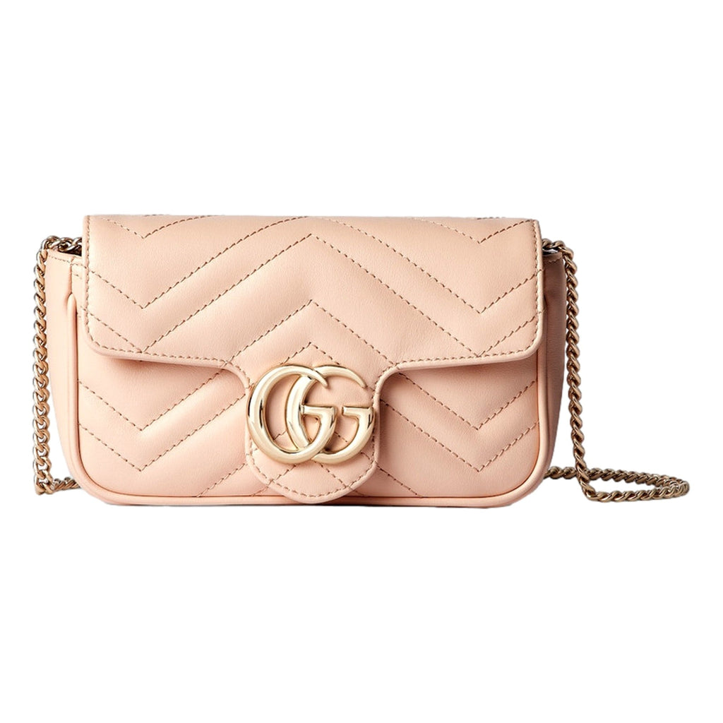 Gucci GG Marmont Super Mini Matelasse Crossbody Bag Light Beige Pink -   Shop Bags LLC
