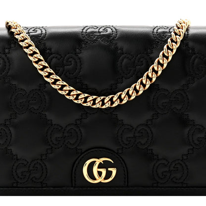 Gucci GG Matelasse Chain Wallet - Luxury Black Shoulder Bag -   Shop Bags LLC 