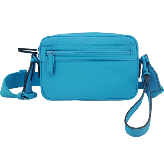 Gucci GG Rubber Effect Crossbody Bag - Stylish Blue Leather Luxury
