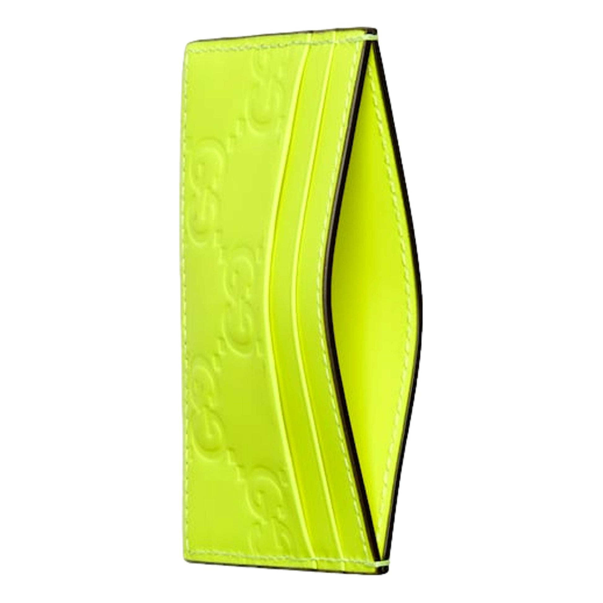 Gucci GG Rubber Effect Neon Yellow Guccissima Leather Card Case Wallet -   Shop Bags LLC 