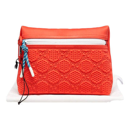 Gucci GG Scuba Neon Orange Rubber-Effect Small Clutch Pouch Bag -   Shop Bags LLC 