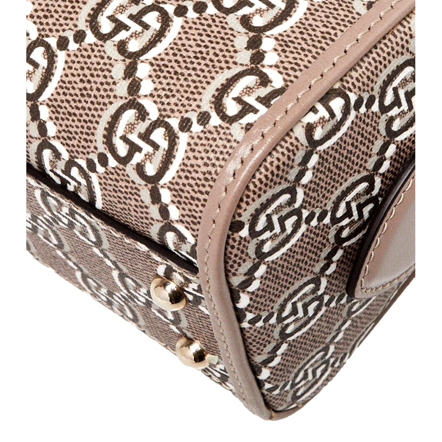 Gucci GG Shadow Monogram Canvas Leather Mini Bowler Bag Beige Black -   Shop Bags LLC