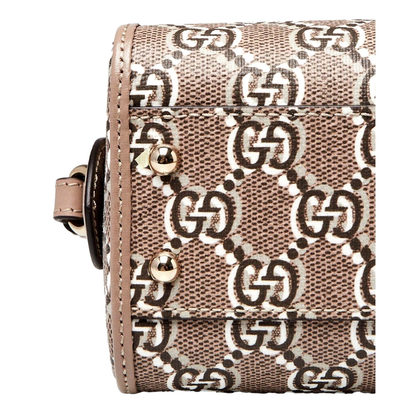 Gucci GG Shadow Monogram Canvas Leather Mini Bowler Bag Beige Black -   Shop Bags LLC