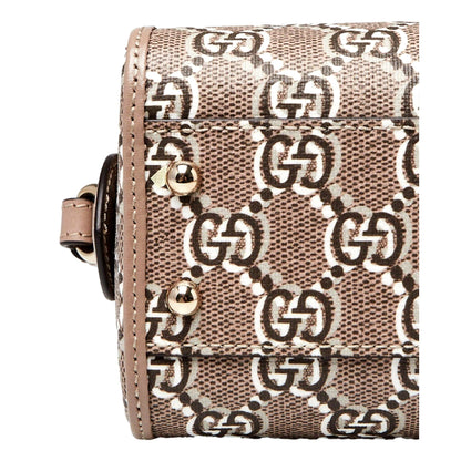 Gucci GG Shadow Monogram Canvas Leather Mini Bowler Bag Beige Black -   Shop Bags LLC