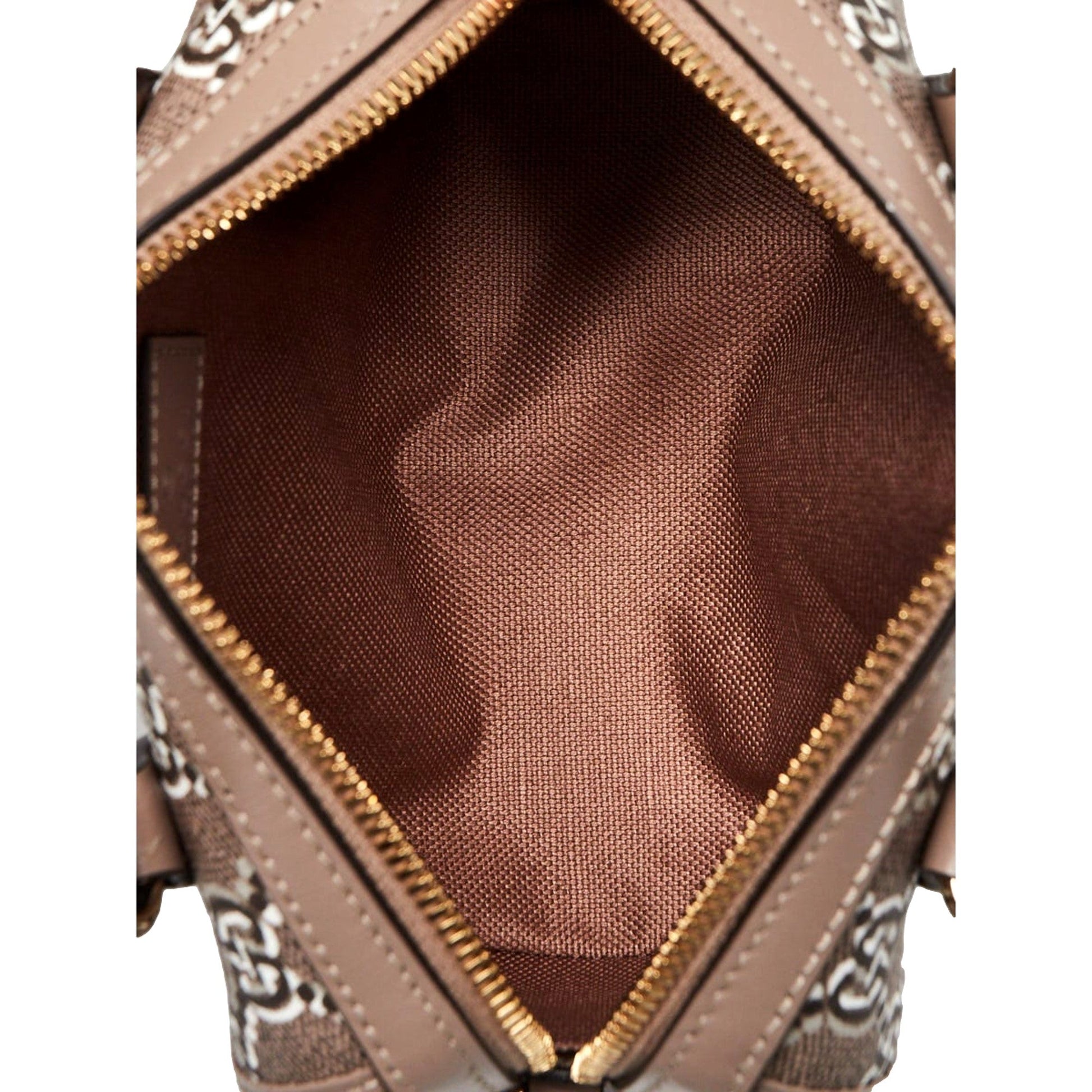 Gucci GG Shadow Monogram Canvas Leather Mini Bowler Bag Beige Black -   Shop Bags LLC