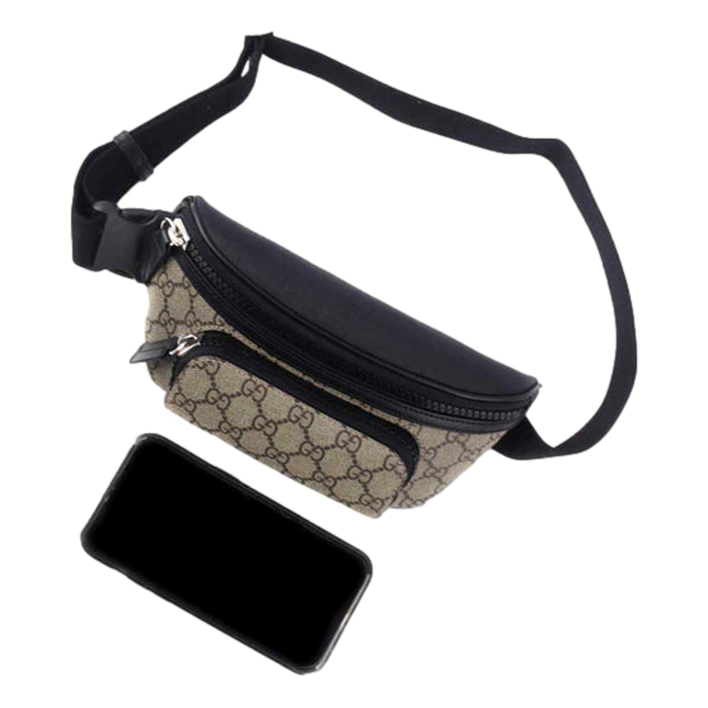 Gucci GG Supreme Canvas Belt Bag Beige Black Unisex Waist Bag -   Shop Bags LLC 