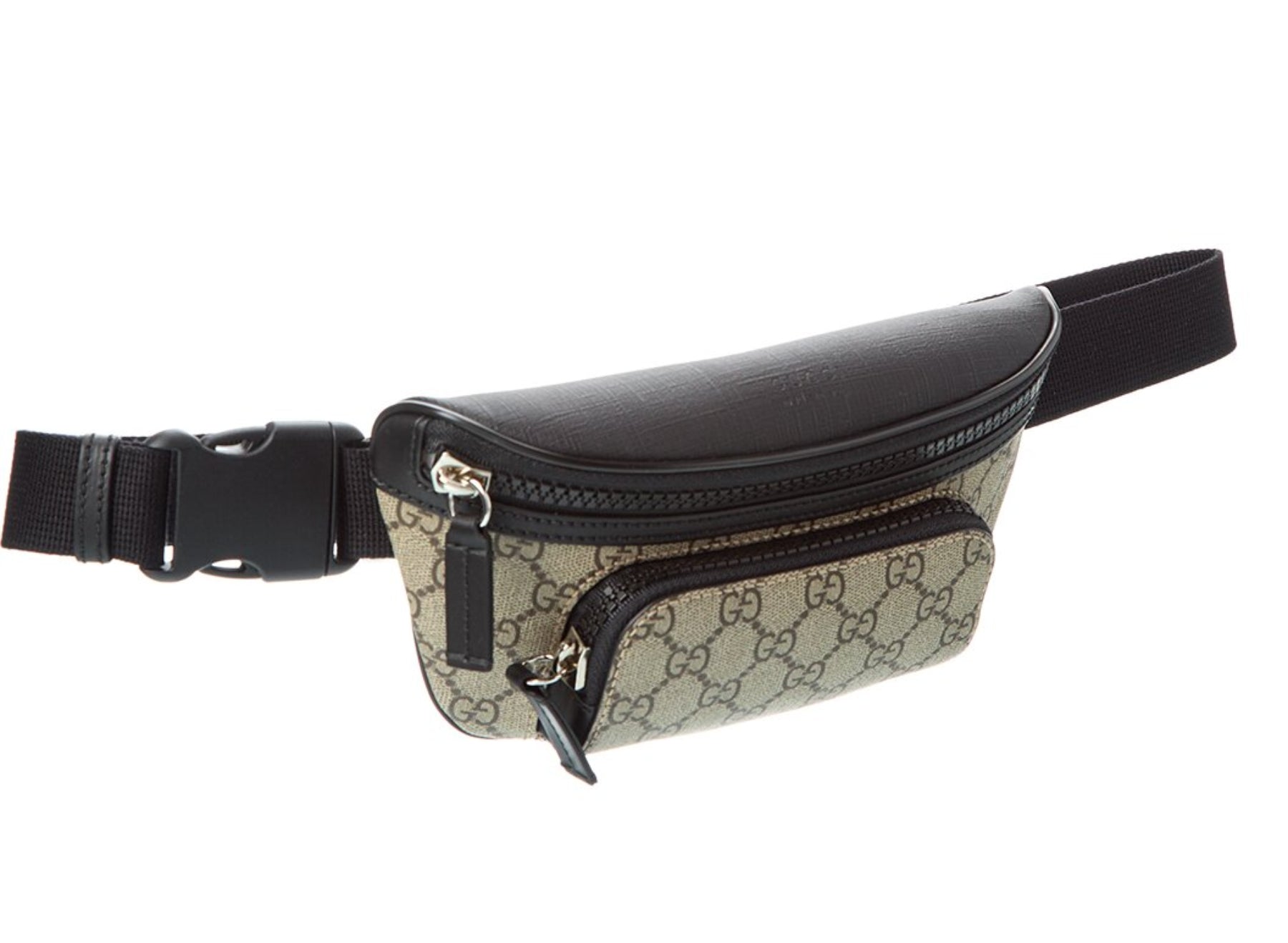Gucci GG Supreme Canvas Belt Bag Beige Black Unisex Waist Bag -   Shop Bags LLC 
