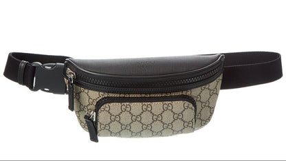 Gucci GG Supreme Canvas Belt Bag Beige Black Unisex Waist Bag -   Shop Bags LLC 