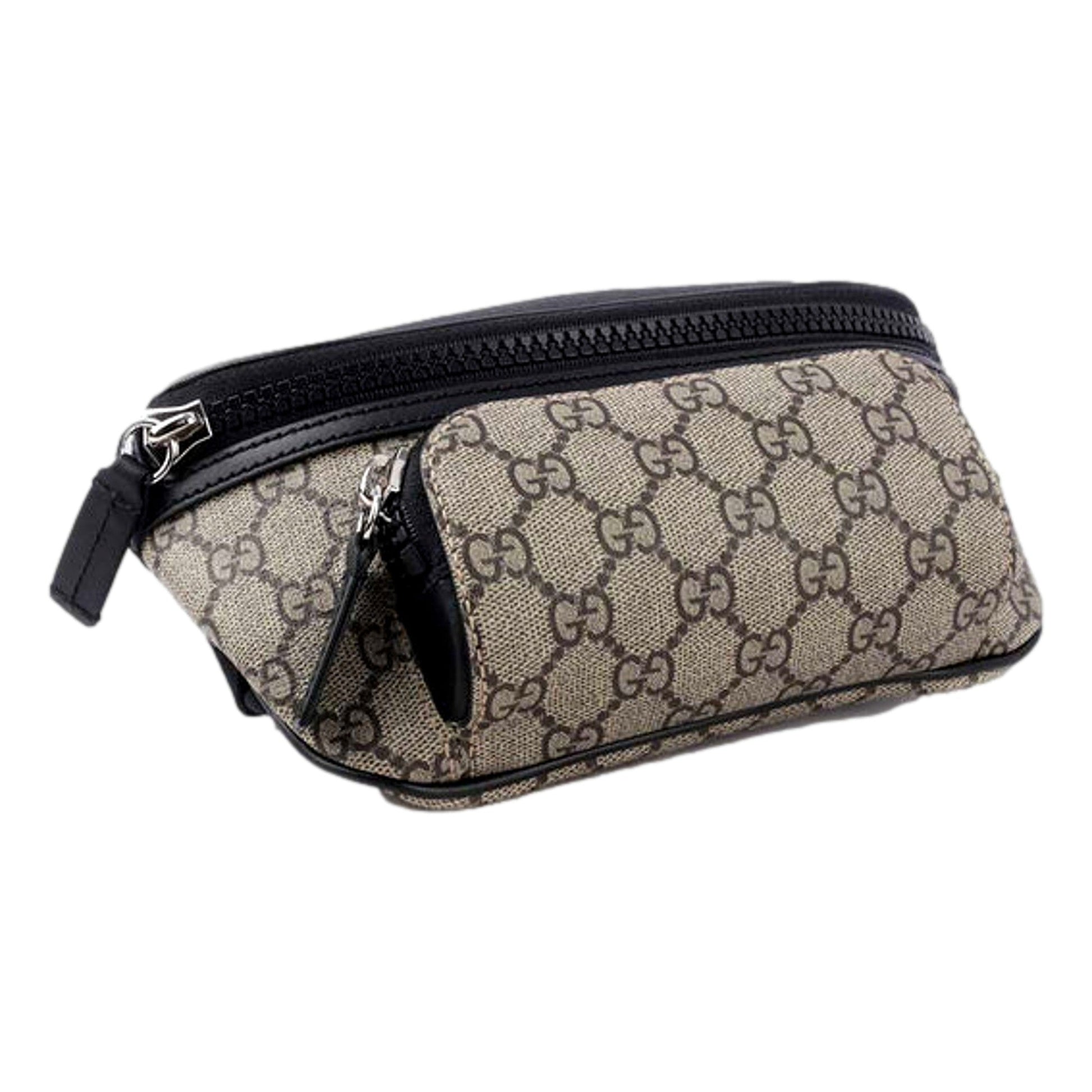 Gucci GG Supreme Canvas Belt Bag Beige Black Unisex Waist Bag -   Shop Bags LLC 