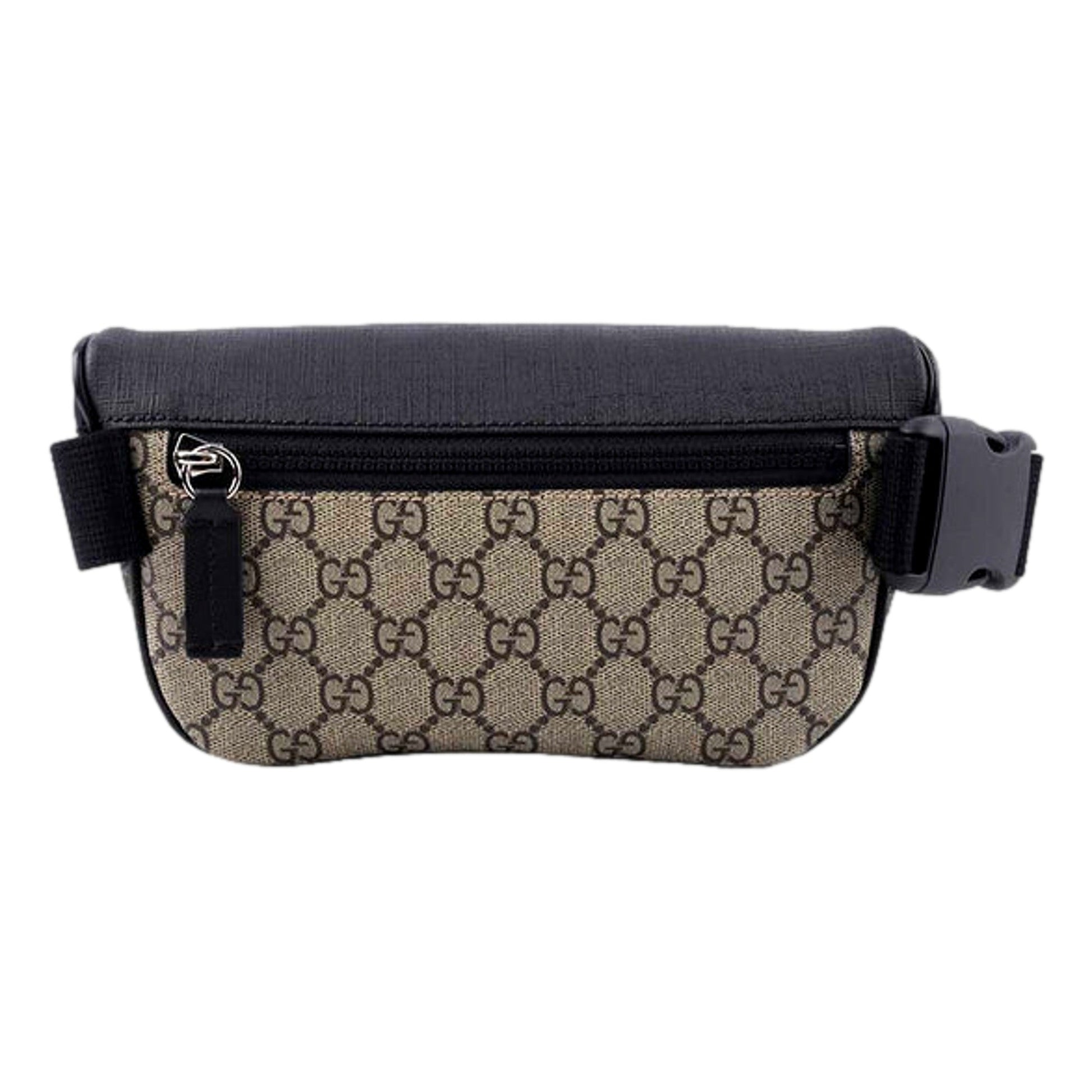 Gucci GG Supreme Canvas Belt Bag Beige Black Unisex Waist Bag -   Shop Bags LLC 
