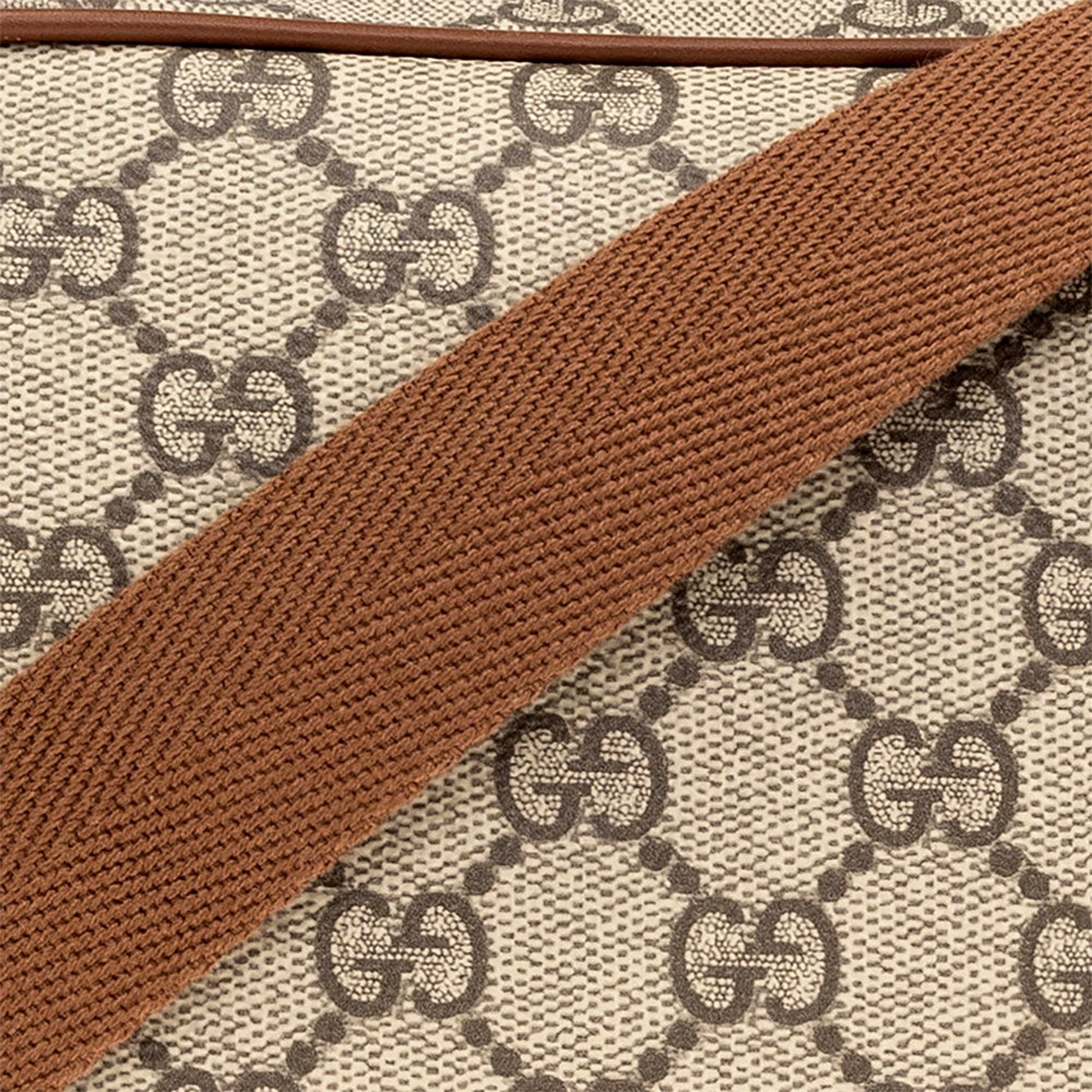 Gucci GG Supreme Canvas Brown Leather Camera Bag Crossbody -   Shop Bags LLC 