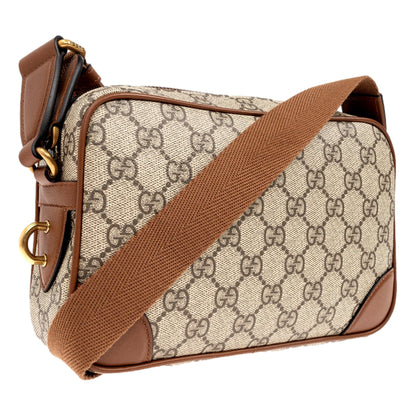 Gucci GG Supreme Canvas Brown Leather Camera Bag Crossbody -   Shop Bags LLC 