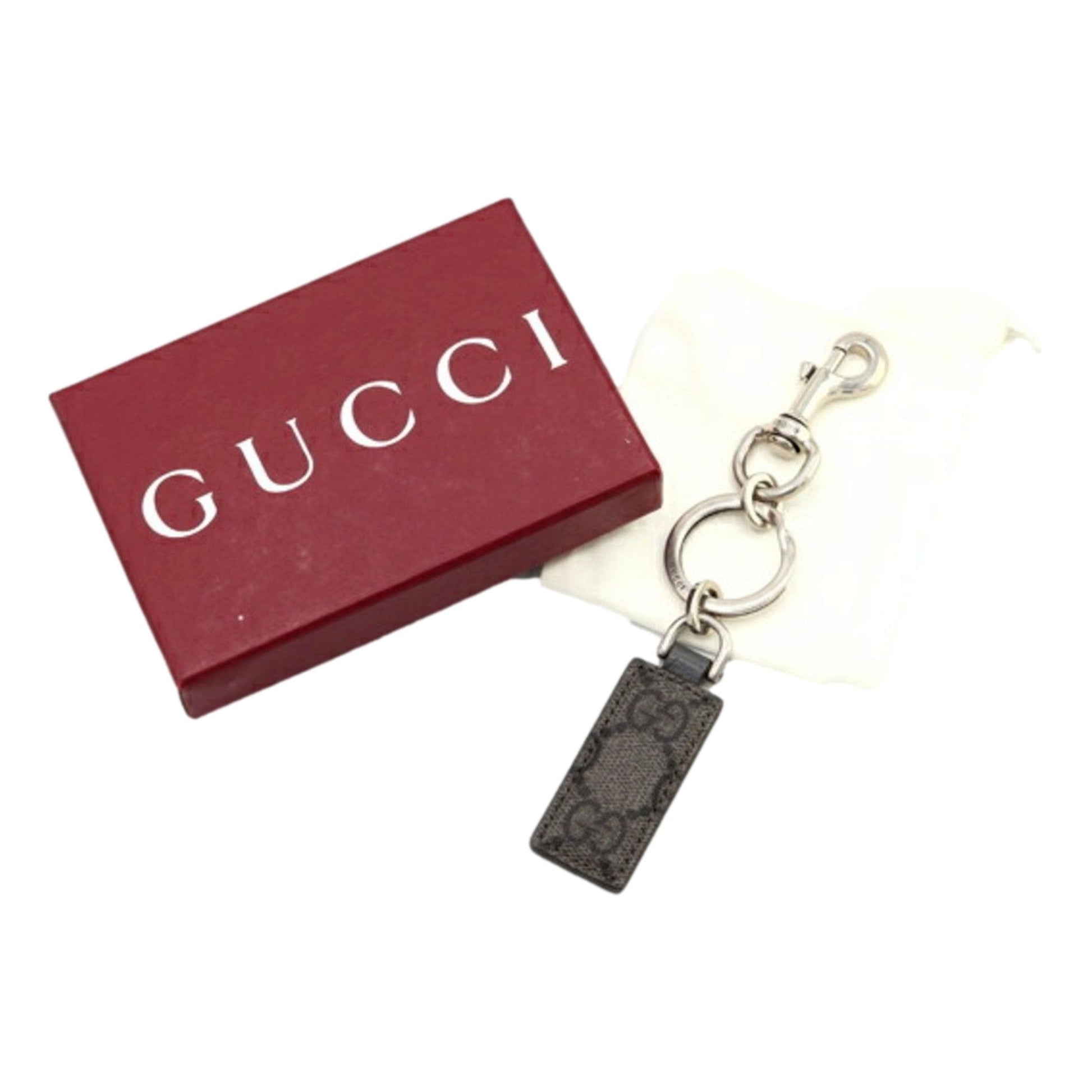 Gucci GG Supreme Canvas Key Ring Charm Silver Hardware -   Shop Bags LLC 