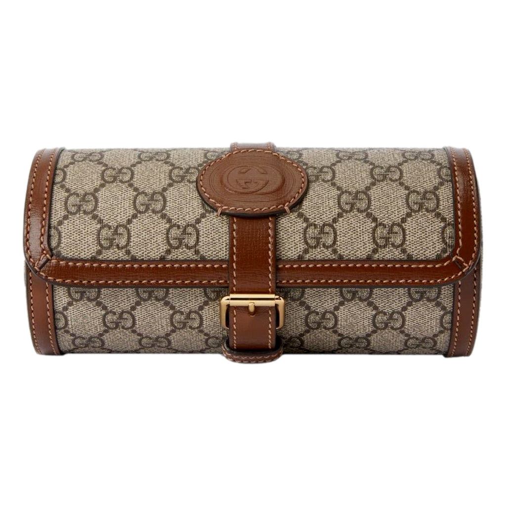 Gucci GG Supreme Canvas Leather Watch Case: Luxury & Protection -   Shop Bags LLC