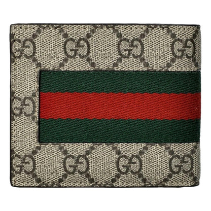 Gucci GG Supreme Canvas Leather Webstripe Bifold Wallet Wallets  Shop -   Shop Bags LLC