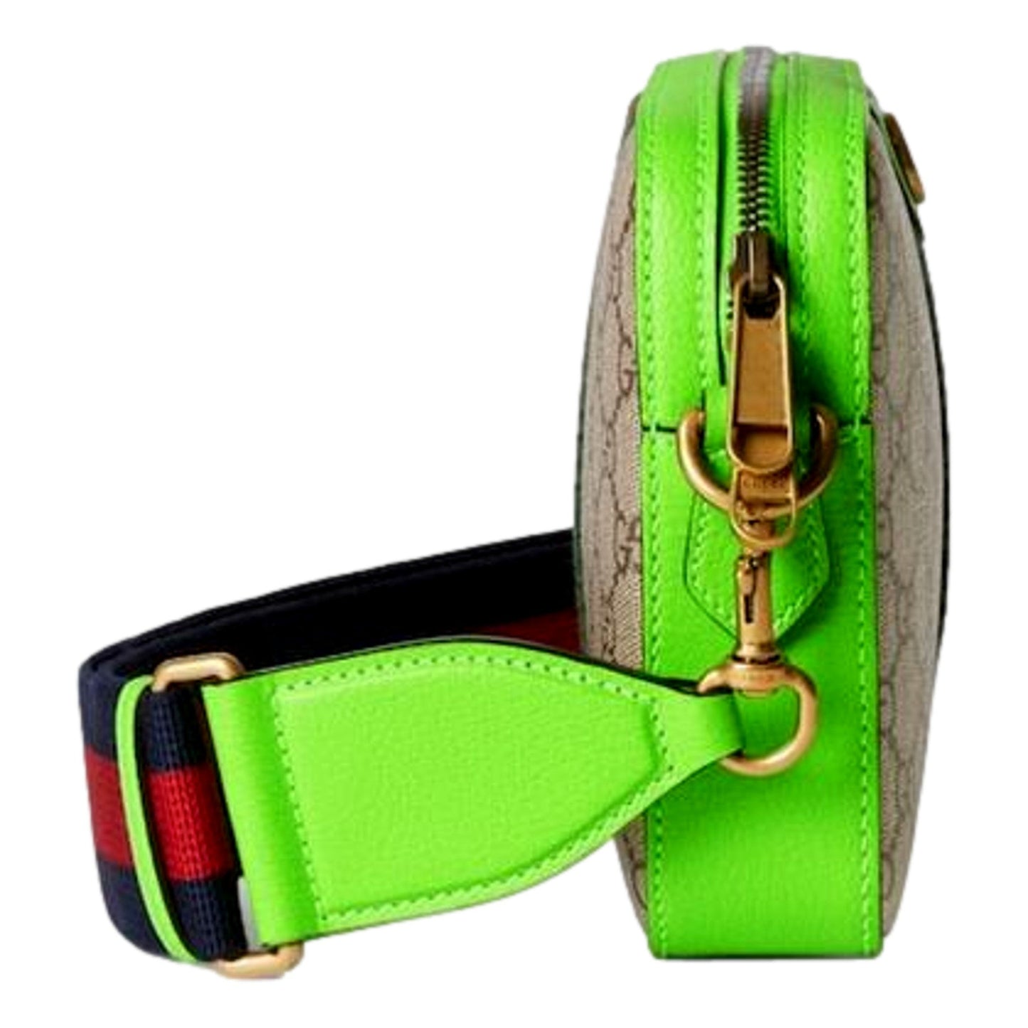 Gucci GG Supreme Canvas Ophidia Small Crossbody Web Stripe Neon Green -   Shop Bags LLC 