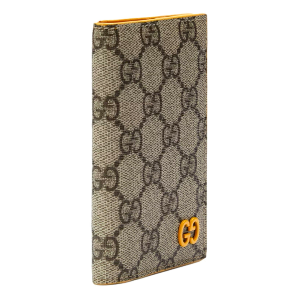 Gucci GG Supreme Canvas Vertical Bifold Wallet Yellow Beige -   Shop Bags LLC