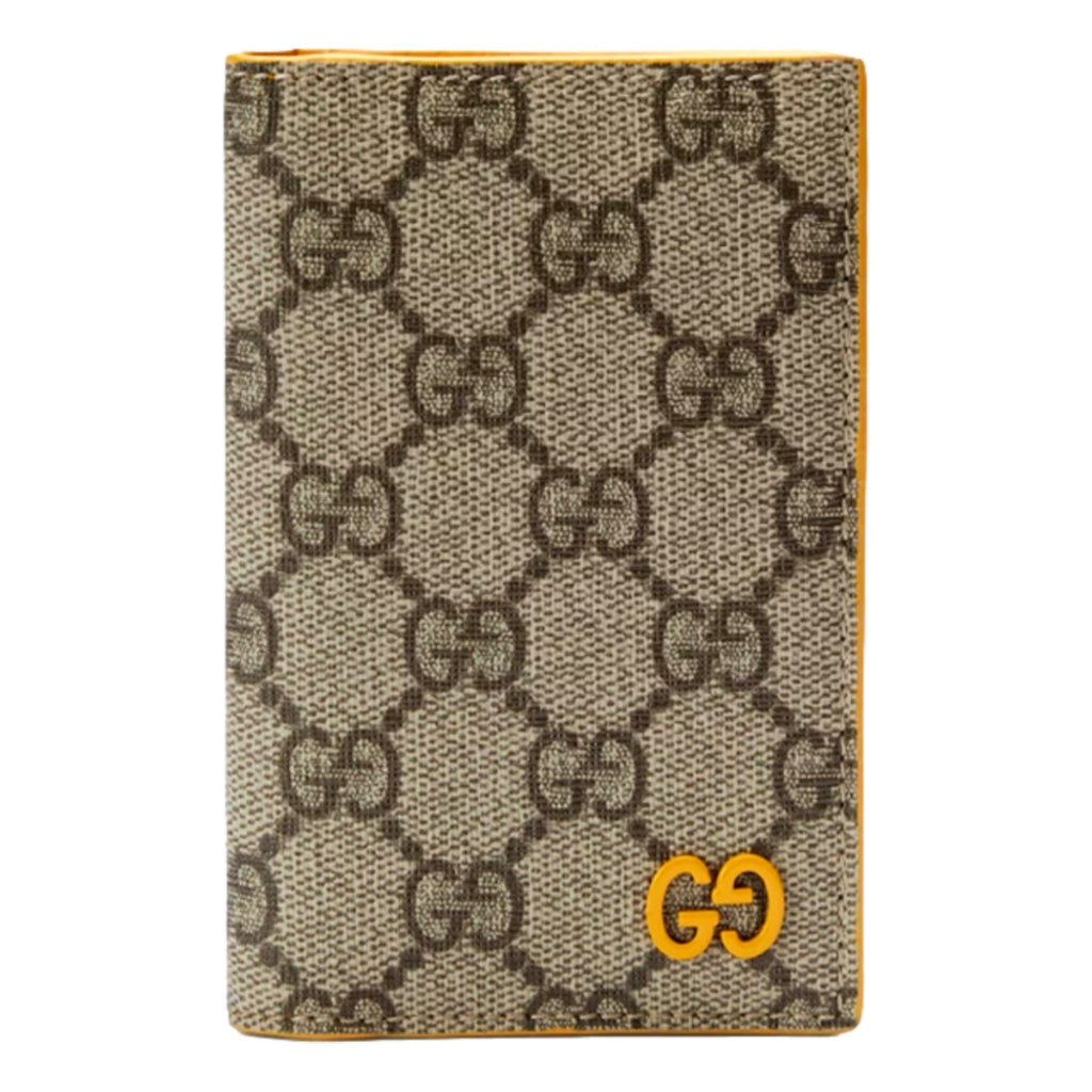 Gucci GG Supreme Canvas Vertical Bifold Wallet Yellow Beige -   Shop Bags LLC