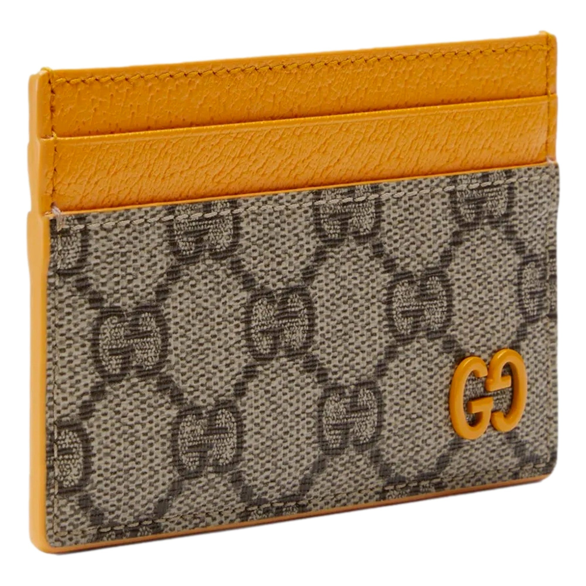 Gucci GG Supreme Card Holder Beige & Yellow -   Shop Bags LLC