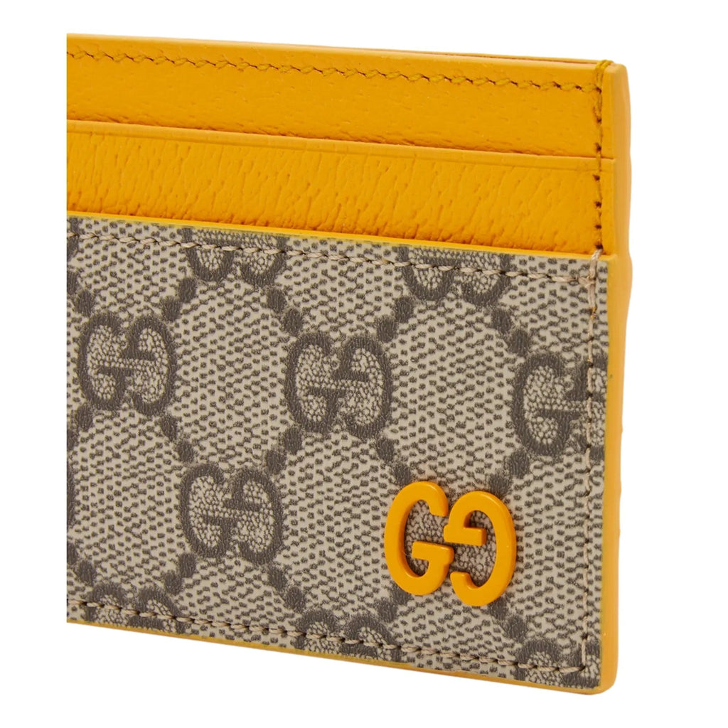 Gucci GG Supreme Card Holder Beige & Yellow -   Shop Bags LLC