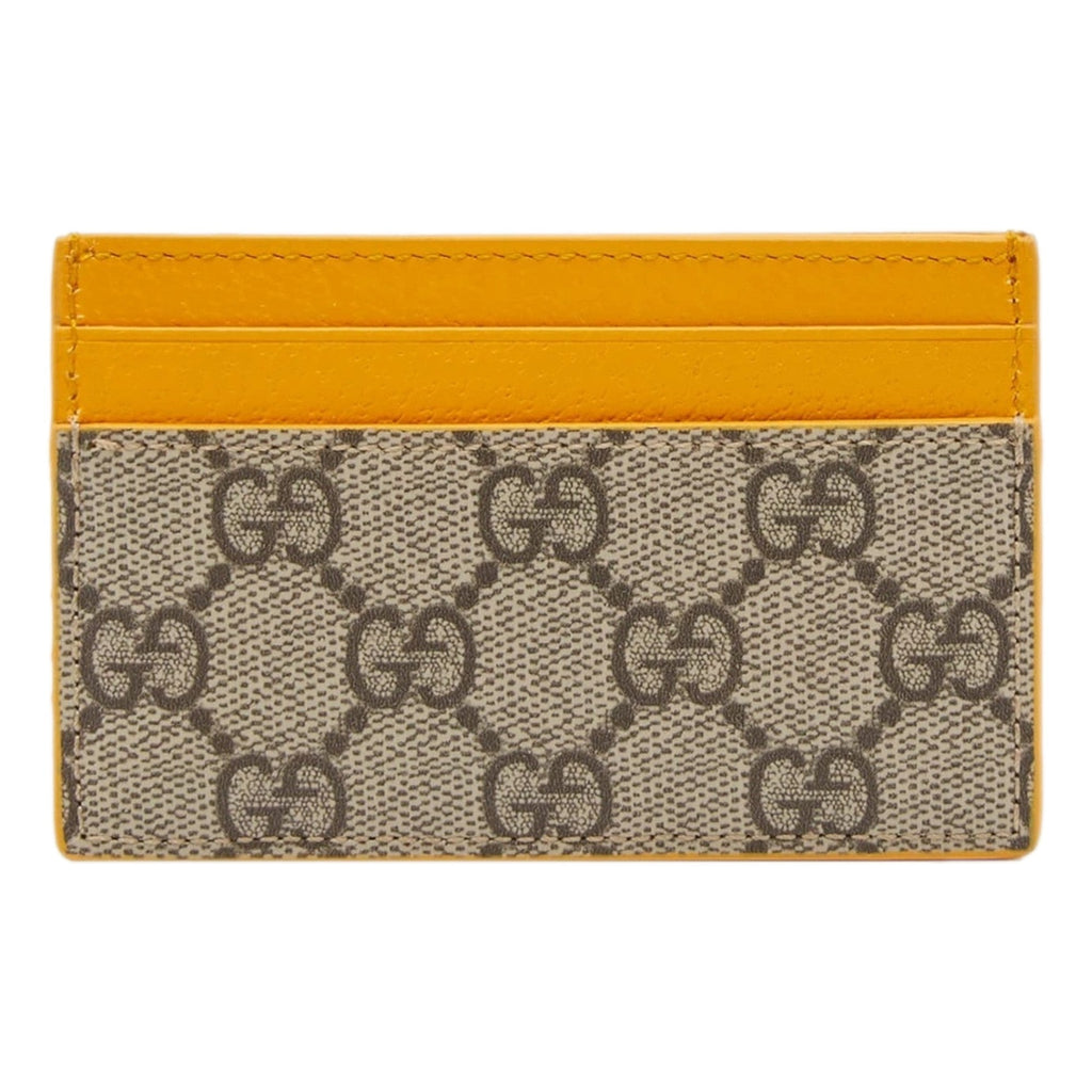 Gucci GG Supreme Card Holder Beige & Yellow -   Shop Bags LLC