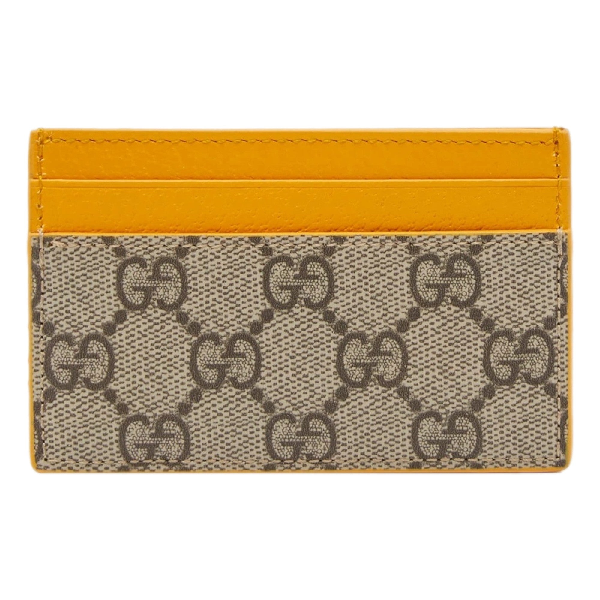 Gucci GG Supreme Card Holder Beige & Yellow -   Shop Bags LLC
