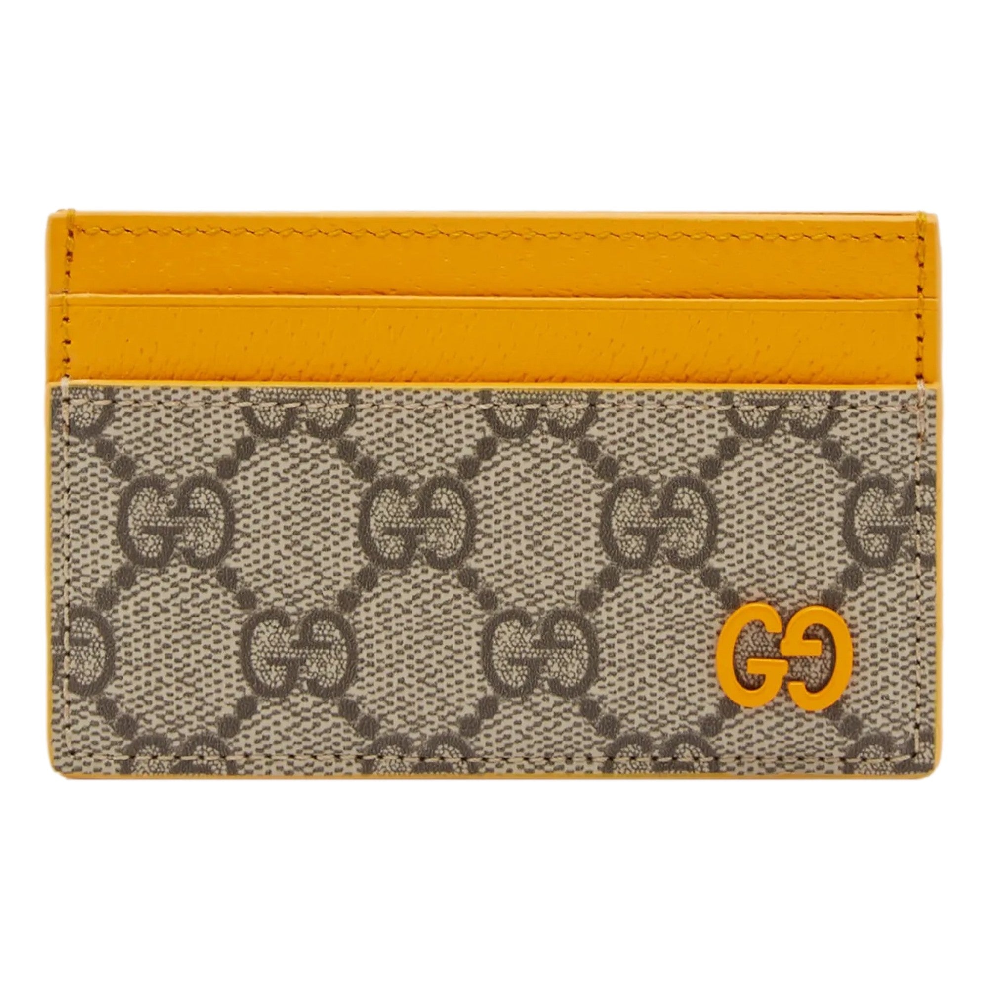 Gucci GG Supreme Card Holder Beige & Yellow -   Shop Bags LLC