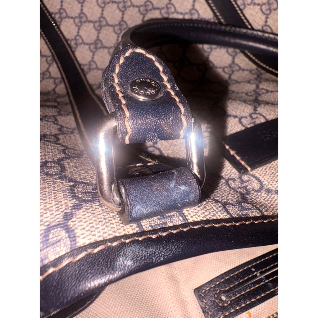 Gucci GG Supreme Coated Canvas Blue Extra Large Joy Tote Overnight Bag -   Shop Bags LLC