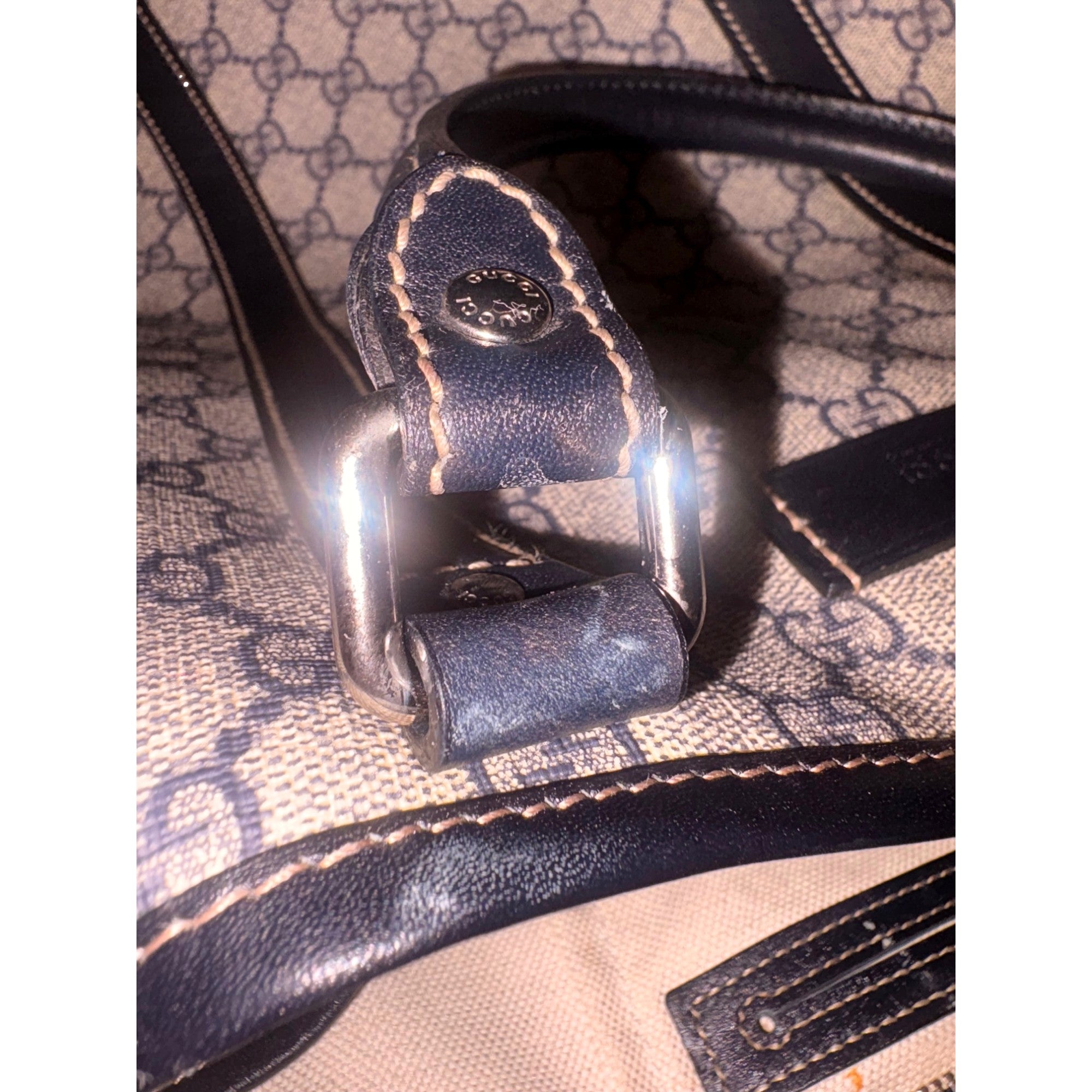 Gucci GG Supreme Coated Canvas Blue Extra Large Joy Tote Overnight Bag -   Shop Bags LLC