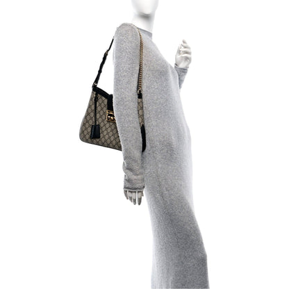 Gucci GG Supreme Monogram Canvas Medium Padlock Shoulder Bag Black -   Shop Bags LLC 