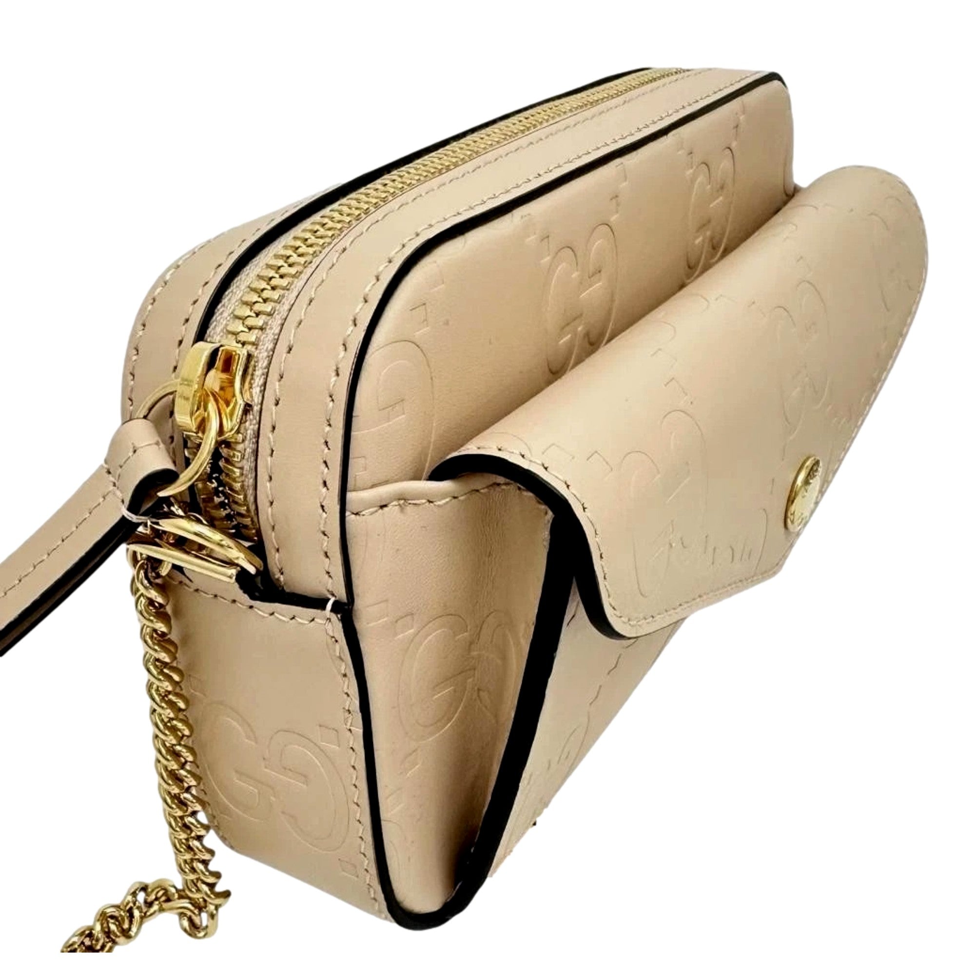 Gucci Gilbert Calfskin Mini Envelope Beige Crossbody Bag Crossbody -   Shop Bags LLC