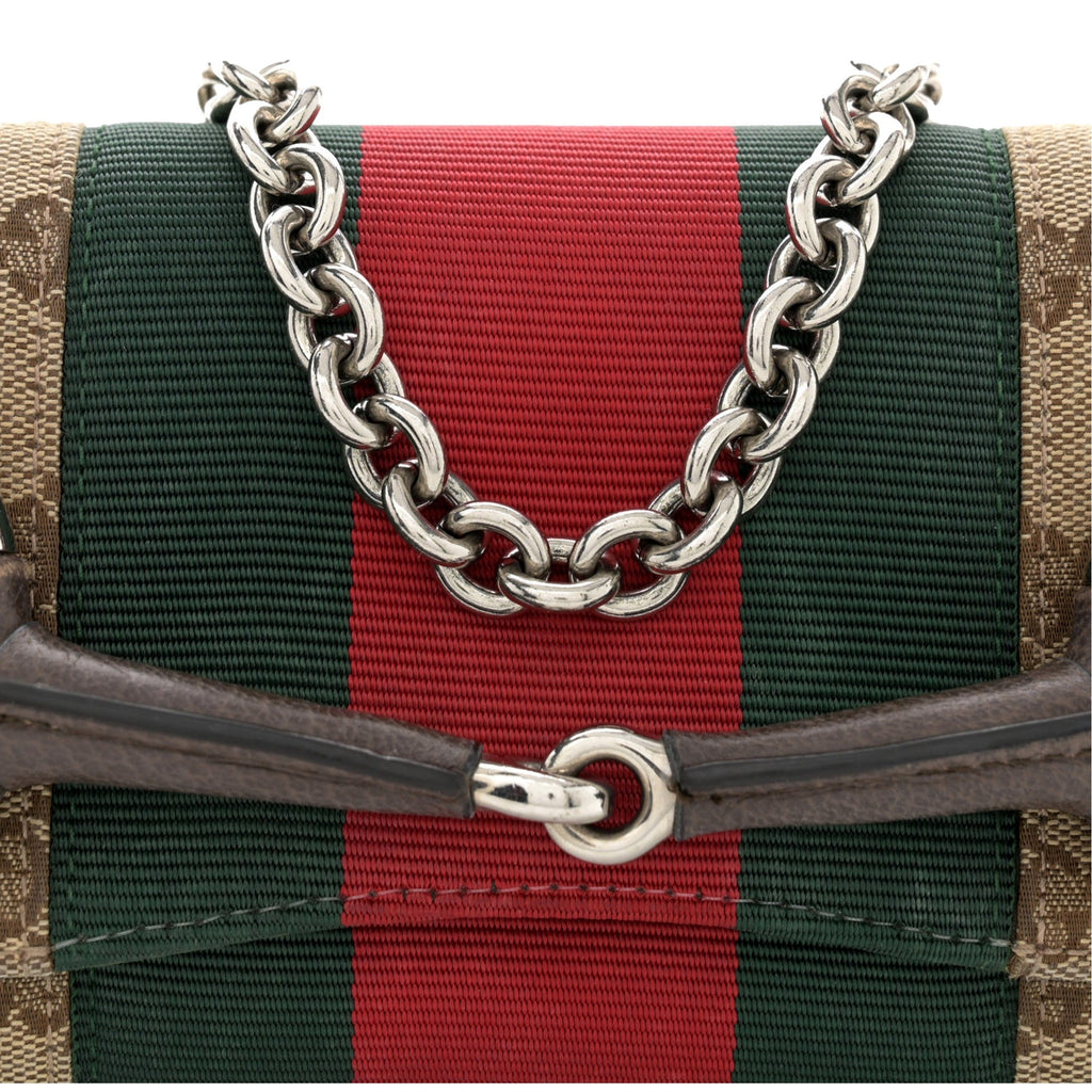 Gucci Horsebit Supreme Canvas Web Stripe Small Chain Shoulder Bag -   Shop Bags LLC