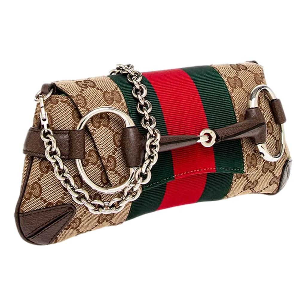 Gucci Horsebit Supreme Canvas Web Stripe Small Chain Shoulder Bag -   Shop Bags LLC
