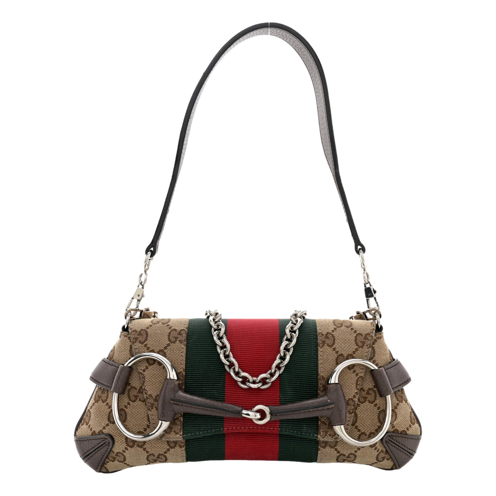 Gucci Horsebit Supreme Canvas Web Stripe Small Chain Shoulder Bag -   Shop Bags LLC