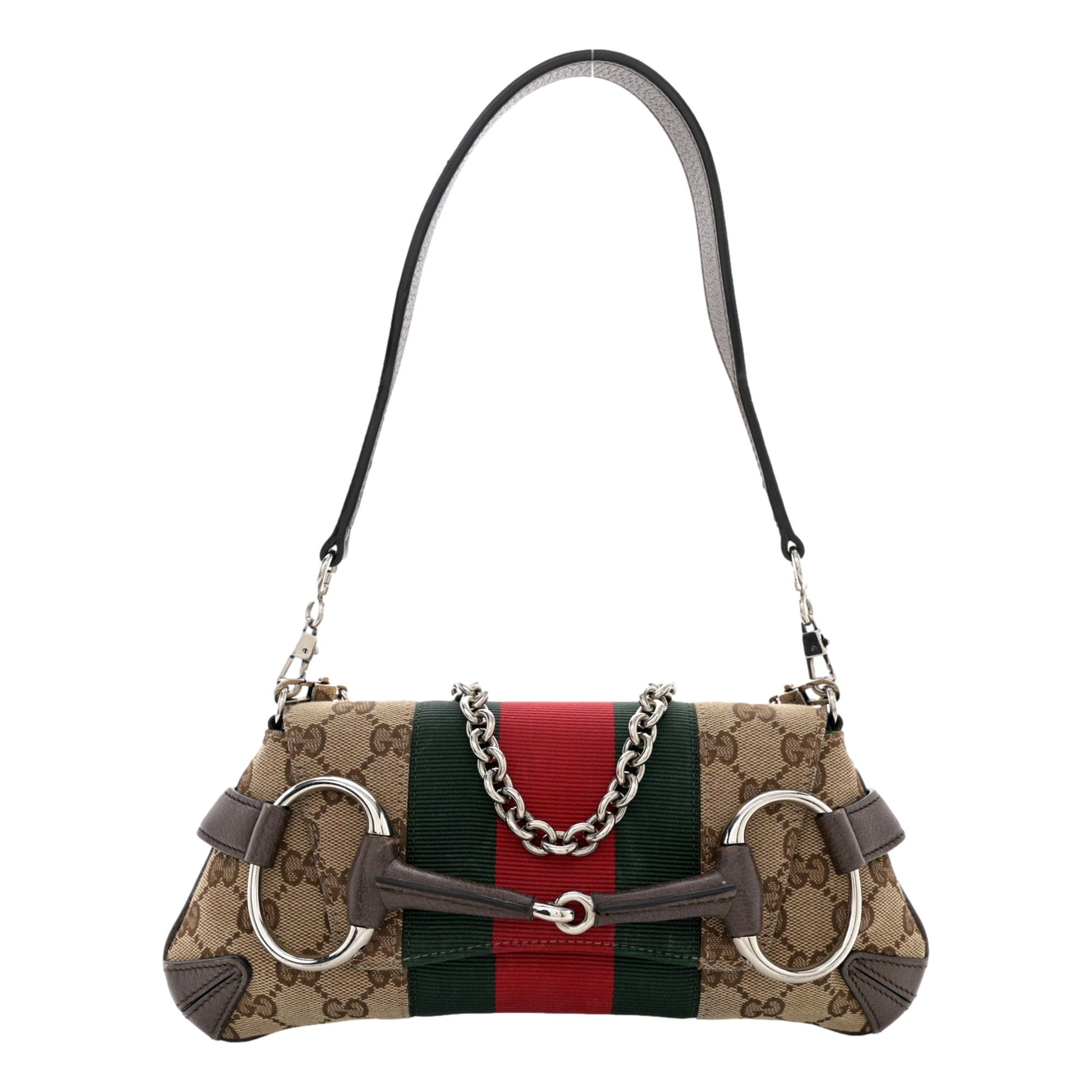 Gucci Horsebit Supreme Canvas Web Stripe Small Chain Shoulder Bag -   Shop Bags LLC