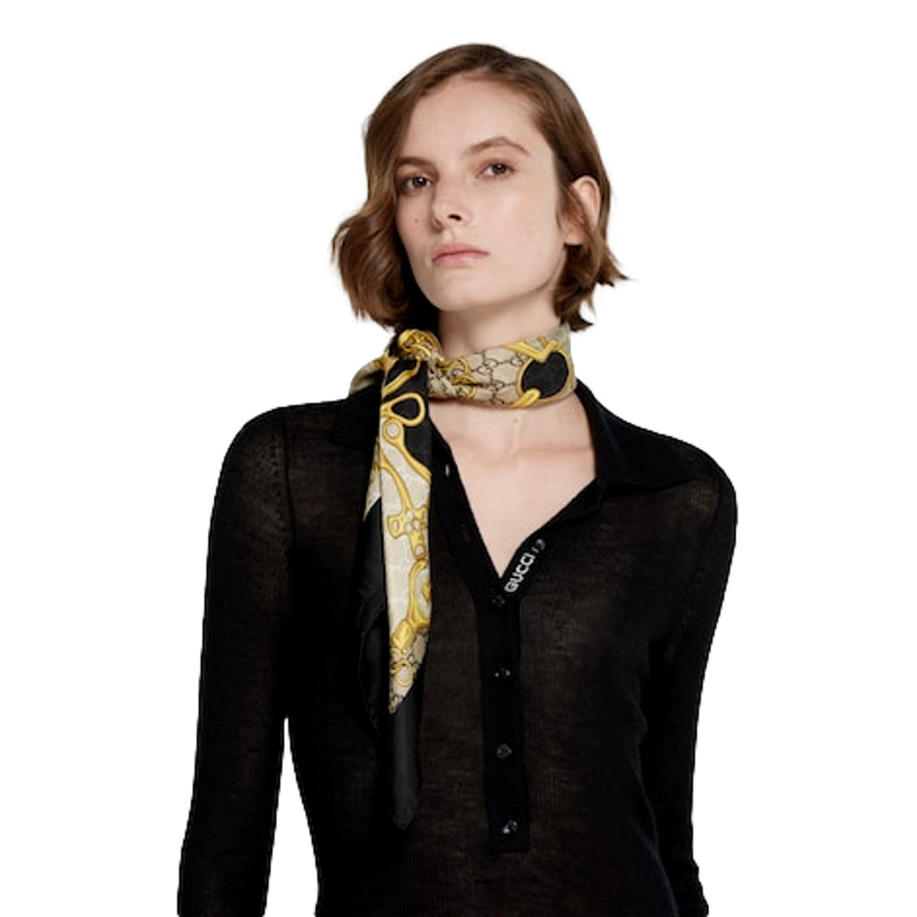Gucci House Heritage Motif Scarf: Luxe Silk, Iconic Style -   Shop Bags LLC