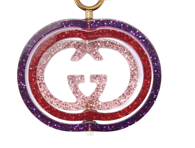 Gucci Interlocking G Glitter Keychain - Luxurious Bag Charm -   Shop Bags LLC