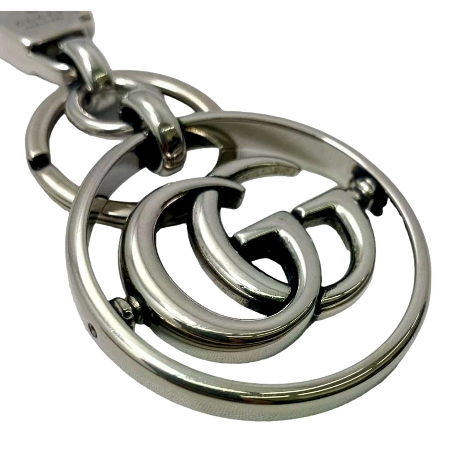 Gucci Interlocking G Metal Key Ring Charm Silver Tone -   Shop Bags LLC 