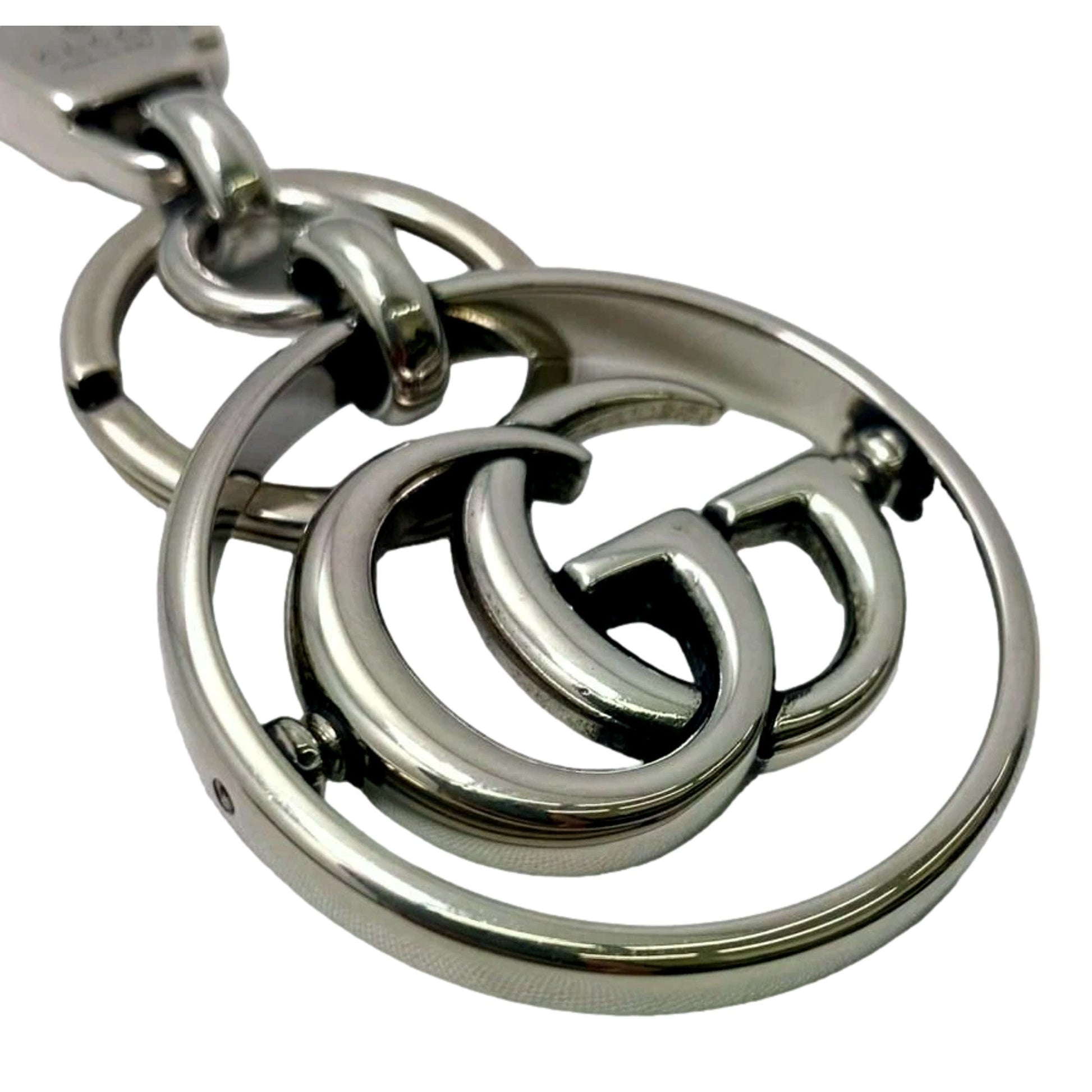 Gucci Interlocking G Metal Key Ring Charm Silver Tone -   Shop Bags LLC 
