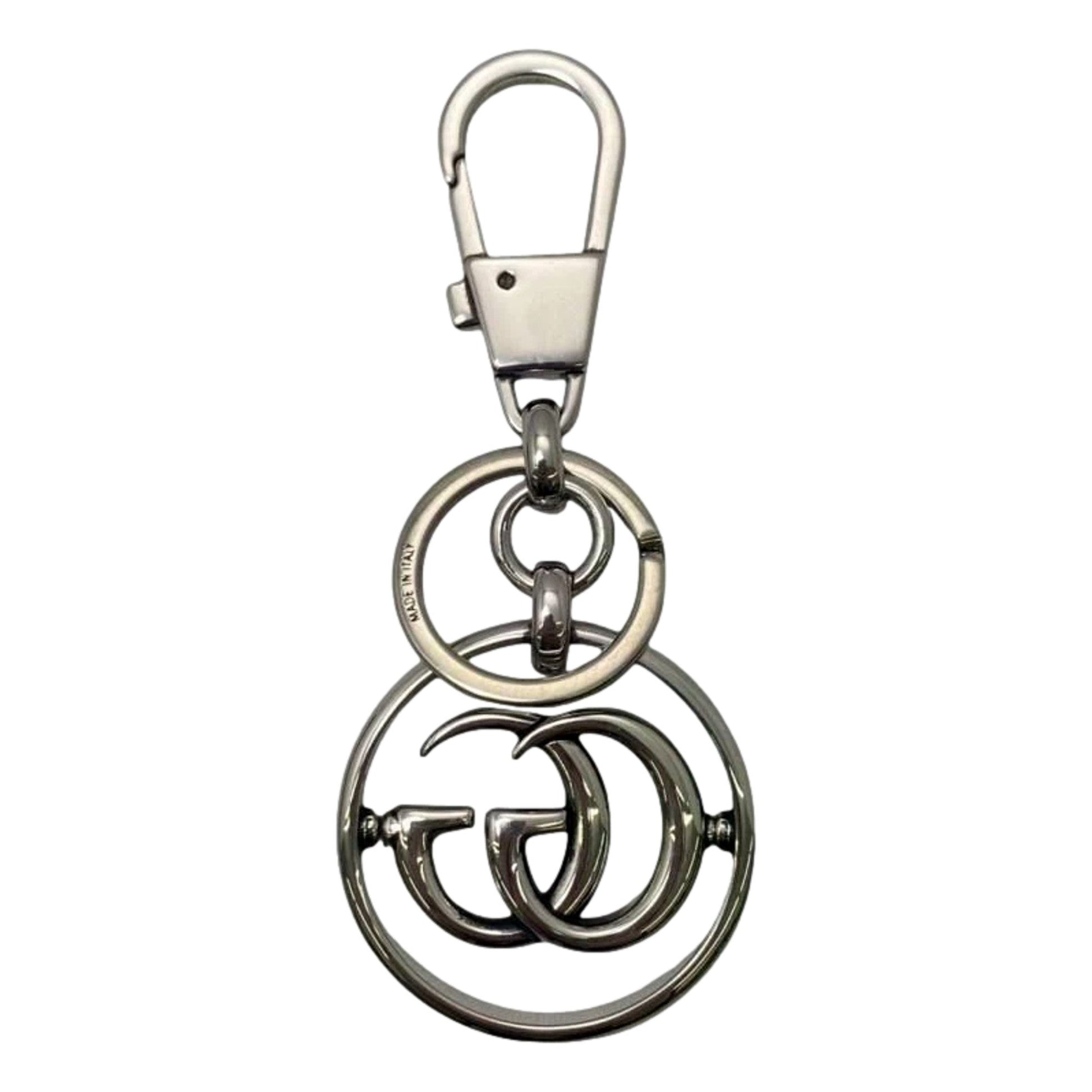 Gucci Interlocking G Metal Key Ring Charm Silver Tone -   Shop Bags LLC 