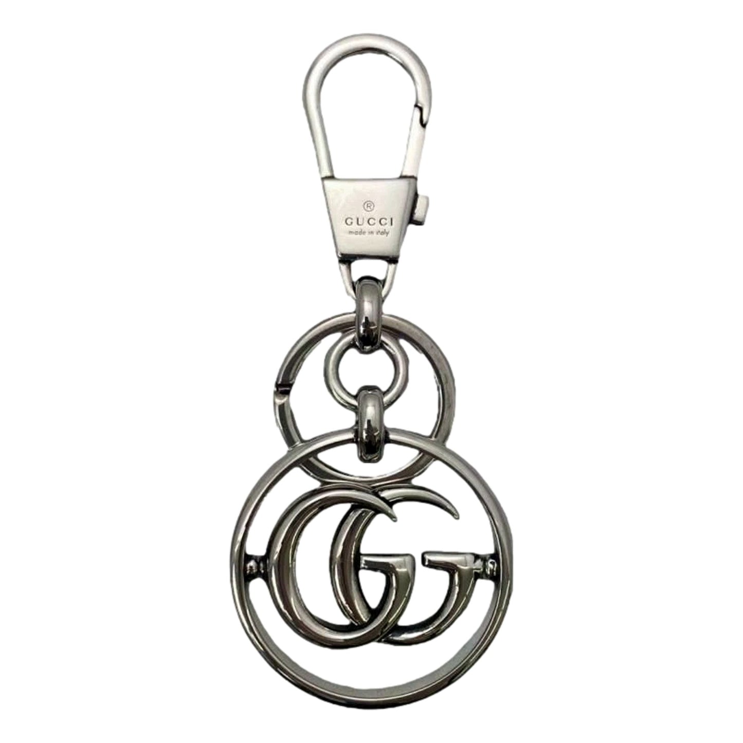 Gucci Interlocking G Metal Key Ring Charm Silver Tone -   Shop Bags LLC 