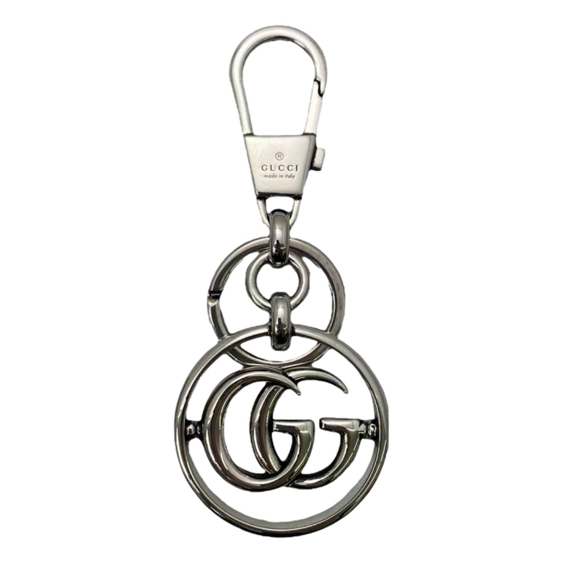 Gucci Interlocking G Metal Key Ring Charm Silver Tone -   Shop Bags LLC 