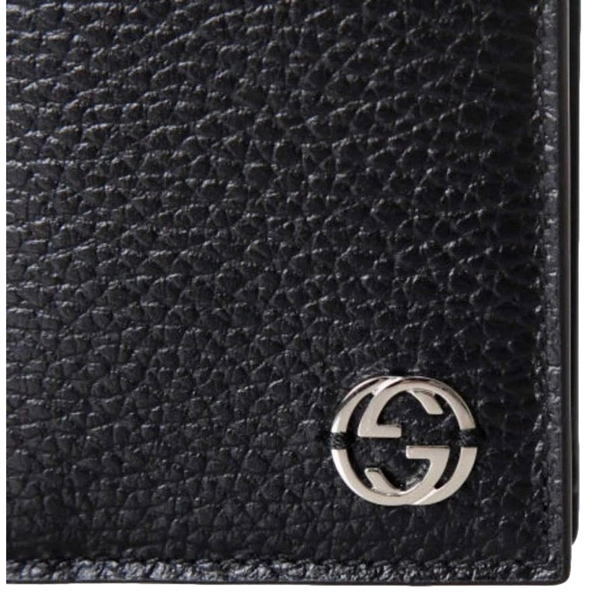 Gucci Interlocking GG Silver Black Leather Bifold Wallet Wallets -   Shop Bags LLC
