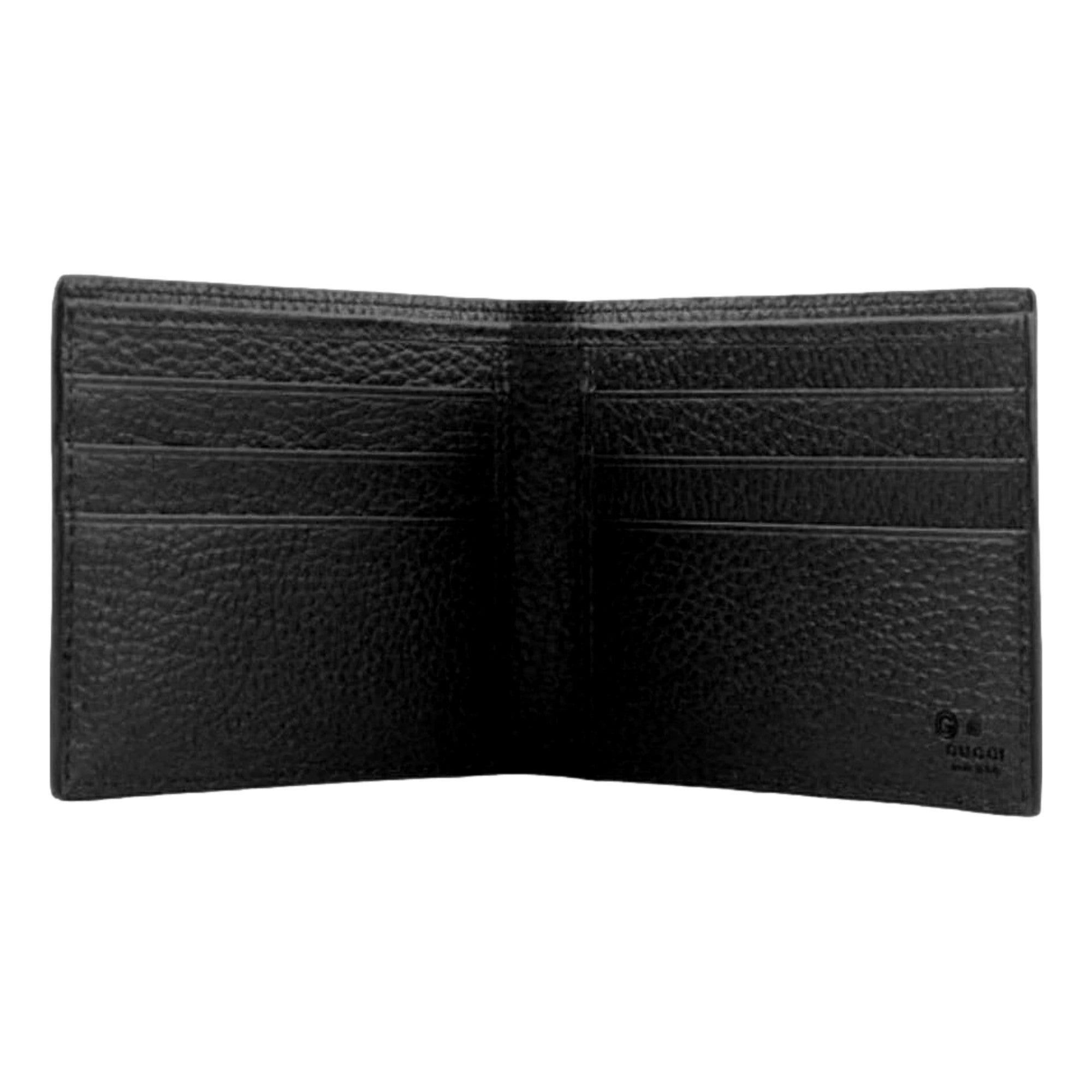 Gucci Interlocking GG Silver Black Leather Bifold Wallet Wallets -   Shop Bags LLC