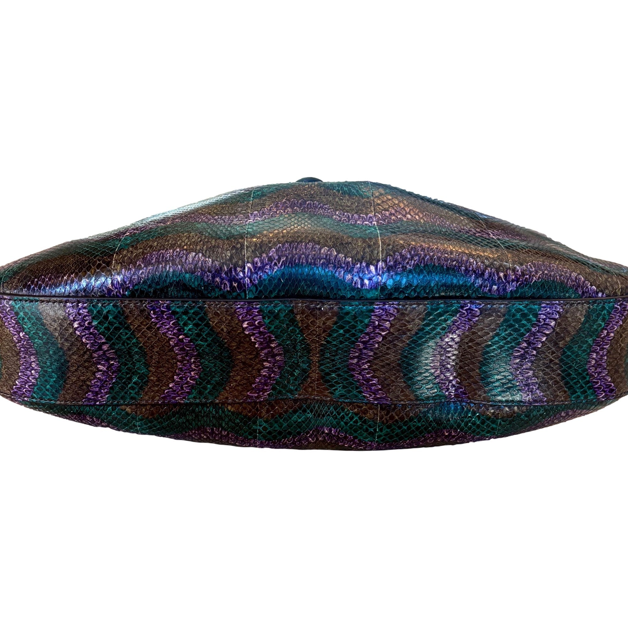 Gucci Jackie Python Leather Green Purple Large Shoulder Bag -   Shop Bags LLC