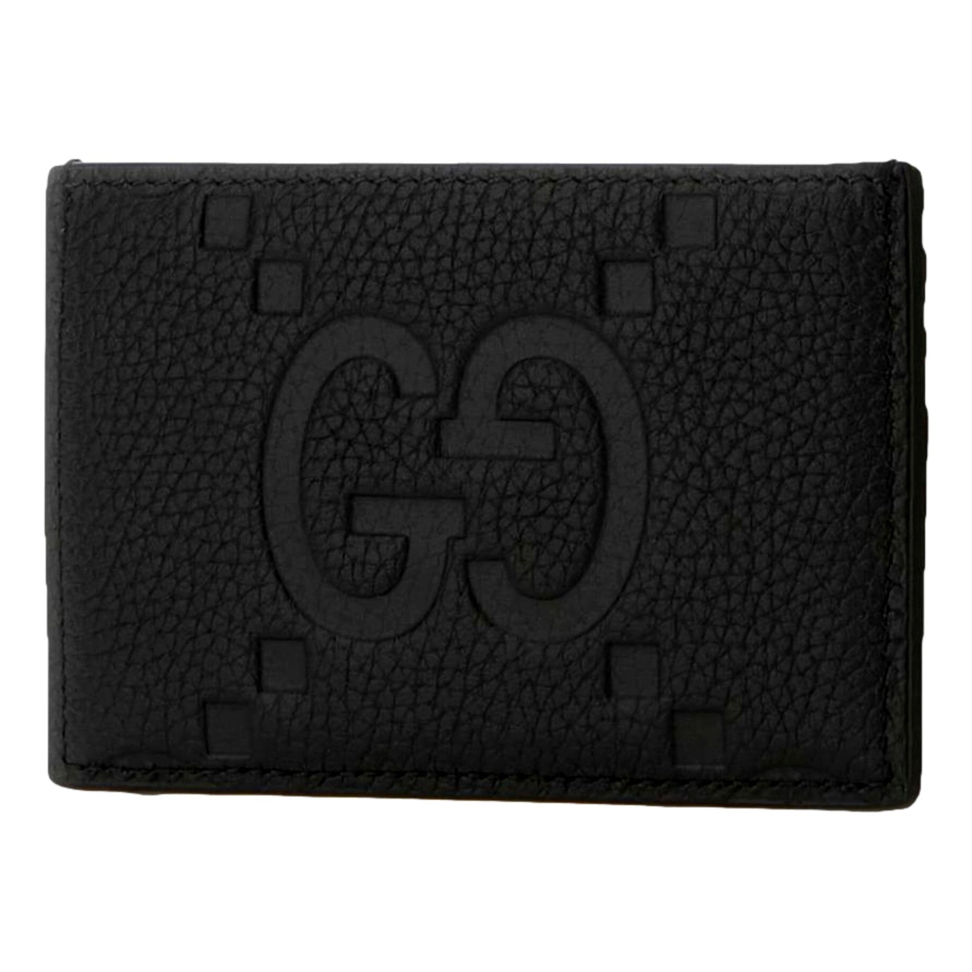 Gucci Jumbo GG Black Leather Card Holder Wallet Embossed Logo -   Shop Bags LLC 
